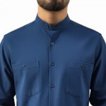 Hakim Yaka  %100 Pamuk Gömlek - Lacivert